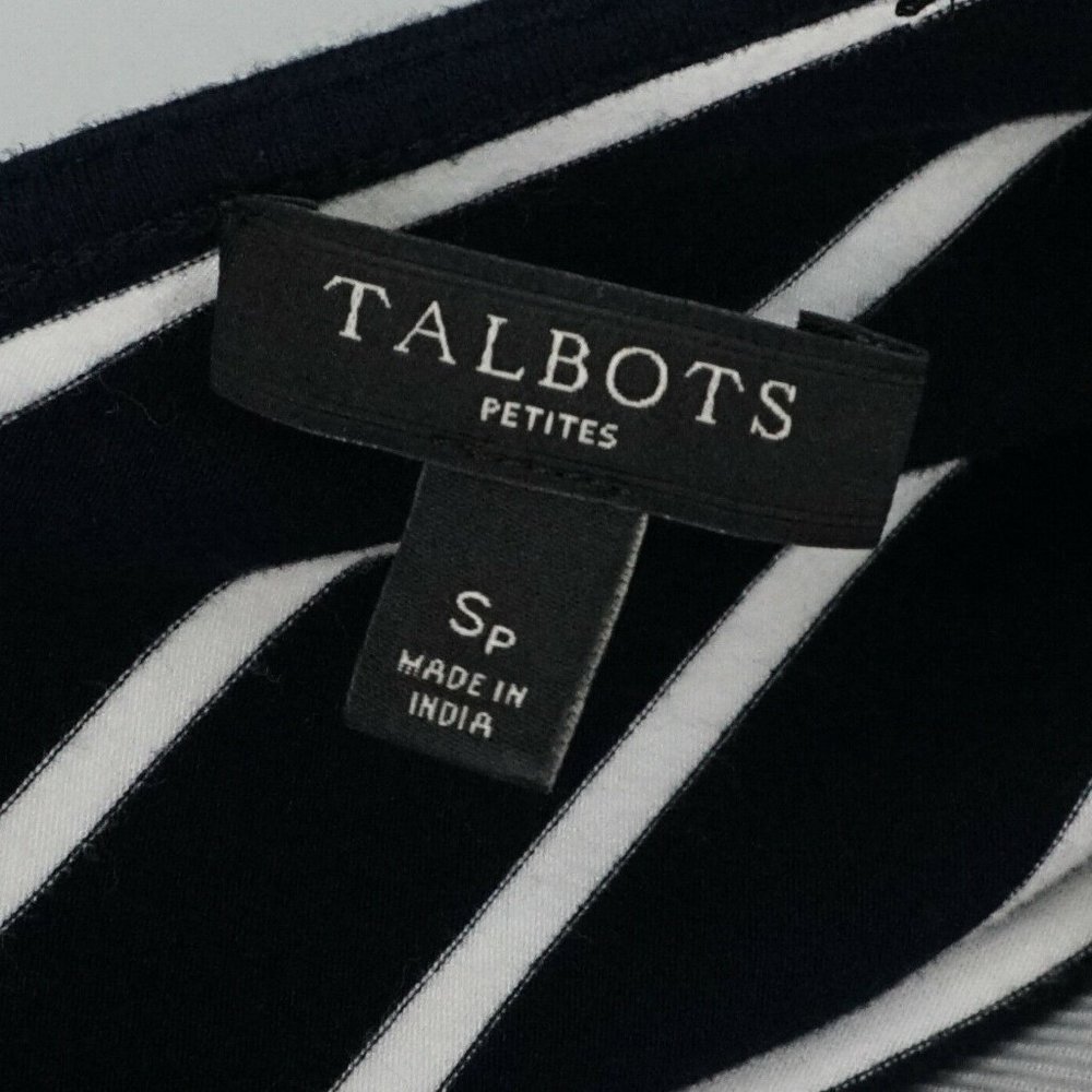 TALBOTS Black White Pink Long Elastic Summer Dress - Picture 6 of 7